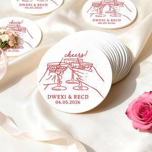 Свадебные сувениры: бумажные подставки под кружки, персонализированные свадебные подставки, индивидуальные подставки, персонализированный свадебный подарок, подарок на девичник - Product Image 3