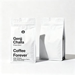 أكياس قهوة سوداء من رقائق الألومنيوم بسعة 250 جرام و500 جرام و1 كيلوجرام مع صمام وقاع مسطح، أكياس تعبئة قهوة بسعة 5 رطل مع صمام وسحاب - Product Image 6