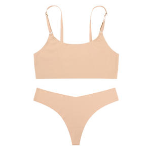 Conjunto <span class=keywords><strong>de</strong></span> sujetador <span class=keywords><strong>sin</strong></span> costuras Sexy para mujer con bragas G-String Push-Up transpirable para pechos grandes camisola adelgazante <span class=keywords><strong>sin</strong></span> llantas <span class=keywords><strong>de</strong></span> alambre - Product Image 6