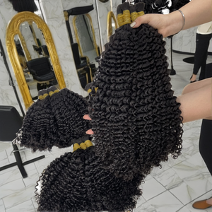 Mèches de cheveux naturels bouclés 100% Remy, double tirage, 12 pouces, pour tresses africaines, en vrac - Product Image 2