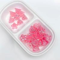 Perles acryliques 3D en forme de fleur clochette, plaquées UV et lumineuses, à trou traversant, pour la création de chaînes de téléphone, de décorations de voiture et de bijoux faits main