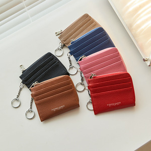 กระเป๋าใส่บัตรขนาดเล็ก Pierre Loues 3 สีพื้น พร้อมพวงกุญแจ สำหรับใช้ในชีวิตประจำวัน - Product Image 1