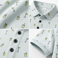 Polo de Golf para Hombre con Estampado, Manga Corta, Cuello Acanalado de Punto Piqué, Camiseta Polo Informal, Logotipo Personalizado, Ropa Deportiva de Golf para Verano
