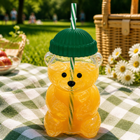 Gobelet à eau en verre borosilicate ODM/ODM, mignon et portable, avec paille et couvercle