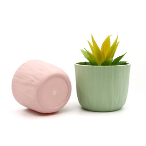 Yicai Modern Home Decor vaso da fiori modello in pietra cerchio artificiale piccola fioriera in plastica succulenta - Product Image 2