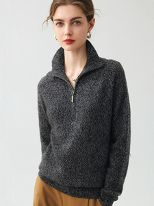 Suéter de Cachemira Grueso de 7gg para <span class=keywords><strong>Mujer</strong></span>, Suéter de <span class=keywords><strong>Cuello</strong></span> <span class=keywords><strong>Alto</strong></span> de Lana de Cachemira de Mongolia Interior con Cremallera de 1/4, Venta al por Mayor para Invierno - Product Image 5