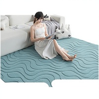 Nouveau Tapis Rectangulaire Double Jacquard en Peluche 2026, Tissé à la Machine, Motif Uni, Épais et Antidérapant pour Salon et Chambre à Coucher, Chine