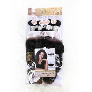 Lot de cheveux Jerry <span class=keywords><strong>Curly</strong></span> 100 % cheveux humains, 4 paquets et un frontal, un ensemble de 250 grammes pour une coiffure complète, excellent prix - Product Image 4