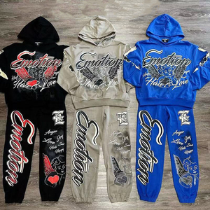 Conjunto de Sudadera con Capucha y Cremallera de Alta Calidad, 100% Algodón, Estilo EMOTION High Street Diamond Pure, para Hombre y Mujer - Product Image 2