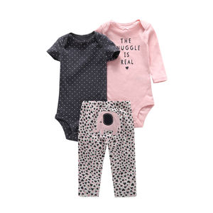 Vêtements pour bébés et tout-petits en coton, unisexes, adorables, vêtements pour bébés nouveau-nés, ensemble de 3 pièces, vente en gros - Product Image 5