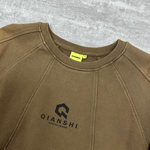 Sudadera con capucha de felpa francesa de moda con hombros caídos, estilo raglán, de peso pesado, con lavado ácido, personalizada, con cuello redondo, estampada, oversize para hombre - Product Image 4