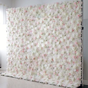 Rose artificielle de mur de fleurs 5D/8D personnalisée de haute qualité pour la décoration de mariage fond de scène anniversaire - Product Image 5