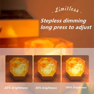 Lampes de nuit en cristal de sel de l'Himalaya naturel à LED, lampe de table décorative USB - Product Image 4