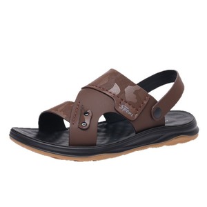Men's Summer Casual Slides Open Toe Camouflage Pu Upper Rubber Outsole Anti Slippery Outdoor <b>Beach</b> <b>Shoes</b> Leather Printing - Product Image 5