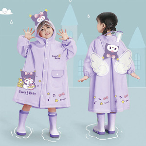 Childrens Raincoat Pink Unicorn Design With Wings And Hood For Kids School Travel Wear Size 3-10 Years - Product Image 2