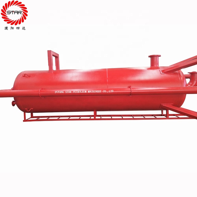 Skid Mounted Vertical Oilfield Gas Buster / Mud Separator tank / Well Control Mud Gas Separator with API Standard
