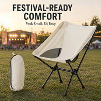 Chaise pliante Moon Chair - Mobilier d'extérieur portable en métal et tissu Oxford pour le camping, la pêche, les voyages, le jardin, l'école et les parcs