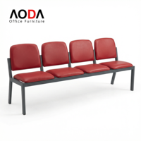 Chaises de réception modernes en cuir et métal AODA pour bureau à domicile, salon, aéroport, salle d'attente, chaises de salle d'attente 3 en 1