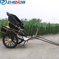 Charrette à Chevaux Personnalisée à 2 Roues pour Marathon, Prix Usine, Chariot Tiré par des Chevaux, Cadre en Acier Galvanisé Q235B, Roues en Caoutchouc Plein