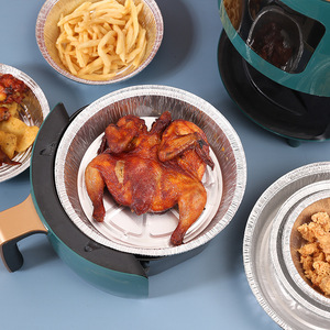 ชามอลูมิเนียมฟอยล์ทรงกลม เกรดอาหาร หนาพิเศษ สำหรับหม้อทอดไร้น้ำมัน เตาอบ บาร์บีคิว และการอบขนม - Product Image 2