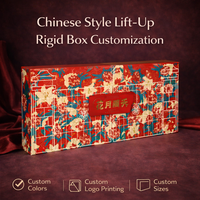 Boîte à ouverture par le haut de style chinois personnalisée |   Emballage de luxe avec personnalisation du logo pour les gâteaux de lune, les cadeaux et les vêtements