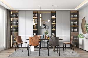 Custom Size <b>Display</b> <b>Cabinet</b> <b>Wooden</b> Wine <b>Cabinet</b> Restaurant Furniture Modern Luxury <b>Display</b> <b>Cabinet</b> - Product Image 2