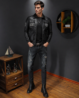 Nouvelle veste aviateur militaire homme automne-hiver 2026, grande taille, coupe ajustée, revers brodé, marque OEM