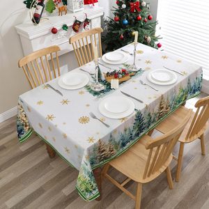 Mantel con Diseño de Árbol de Navidad, Venta al por Mayor de Fábrica China, para Decoración de Cocina, Hogar, Fiestas, Rectangular, Tema Navideño - Product Image 2