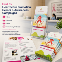 Impression de brochures personnalisées à trois volets, couleur pleine, papier offset, finition vernie, fabricant de prospectus promotionnels OEM