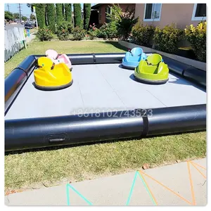 Juego de parachoques inflable para niños, pista de carreras eléctrica, parachoques negro, pista de carreras Go Kart