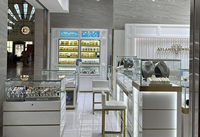 Vitrina de Exhibición de Vidrio Templado y MDF de Estilo Moderno y Lujoso, con Iluminación LED, Diseño Impermeable, Puertas de Vidrio, Personalizable, Alta Calidad