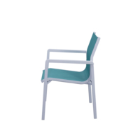 er moderne avec cadre en aluminium blanc pour restaurant et patio chaises sans accoudoirs pour l'extérieur en corde tissée rouge
