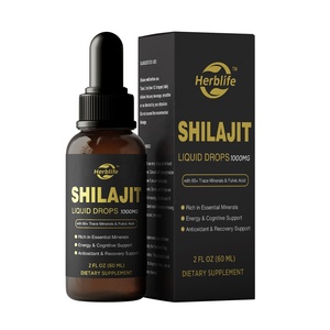Suplemento de Complejo de Shilajit de Venta Caliente OEM ODM, Gotas Líquidas de Resina de Shilajit del Himalaya con Ashwagandha y Cúrcuma - Product Image 1