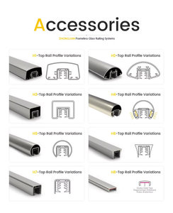 Lan Can Kính Led Ngoài Trời Lan Can Kính Chữ U Bằng Nhôm Không Khung Kẹp Hàng Rào Ban Công Lan Can Kính Có Đèn Led - Product Image 2