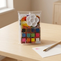 Ensemble de peinture à l'aquarelle de 17 pièces, ensemble d'art, blocs de couleurs, palette, pinceaux pour l'école et l'usage créatif