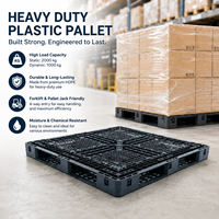 Palette Euro en plastique hygiénique robuste à face unique HUADING 1200*1000*120 mm pour la logistique d'entrepôt et le stockage en circulation