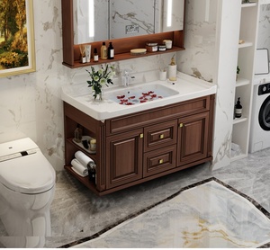 Modern-style Lacquer MDF Bathroom Vanity Unit Smart Mirror Wall-Mounted Multi-Space Storage Cabinet Rock Plate Countertop White - Product Image 3