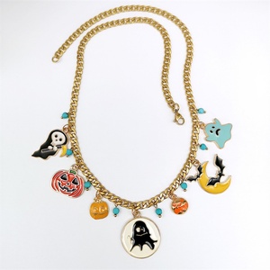 Collar de Moda Hip Hop para el Día de Todos los Santos, Joyería Fina, Accesorios, Collar con Colgante de Calabaza Fantasma para Mujer - Product Image 3