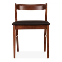 Chaise de siège moderne minimaliste en bois massif corne de bœuf Pu/cuir chaises de salle à manger en bois massif Offre Spéciale