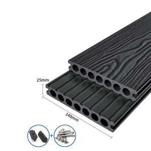 พื้นระเบียงไม้เทียม WPC สีดำลายนูน สำหรับกลางแจ้ง เหมาะสำหรับระเบียง ลานบ้าน และพื้นที่พักผ่อน - Product Image 1