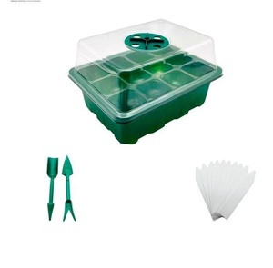 12 trous trois pièces maison jardinage <span class=keywords><strong>semis</strong></span> Pot ensemble matière plastique réglable respirant couverture isolation <span class=keywords><strong>semis</strong></span> boîte plateau - Product Image 4