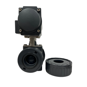 Vanne à boisseau sphérique en plastique WOG <span class=keywords><strong>anti</strong></span>-corrosion UPVC CPVC à double union, à rappel par ressort, actionnée pneumatiquement, pour usine - Product Image 2