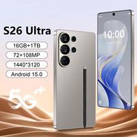 Téléphones mobiles 5G S26 Ultra 7,3 pouces à succès, 16 Go + 1 To, processeur Deca Core, Android 15, Smartphone cellulaire CDMA LTE