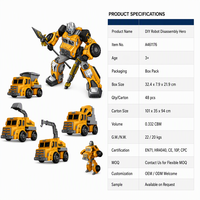 Kit de Montage et de Démontage de Véhicules Engins de Chantier Transformables DIY pour Enfants, Jouet Éducatif pour la Maternelle et les Jeux d'Intérieur, Coffret Cadeau