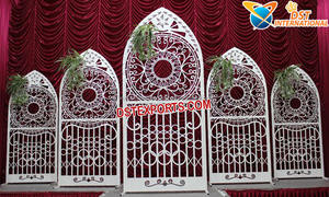 Vente en gros d'écrans arrière en métal pour scène de mariage à bas prix Accessoires en métal pour scène de mariage Murs arrière en métal doré pour cérémonie de mariage - Product Image 6