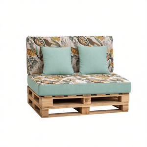 Set di 4 Cuscini Durevoli in Tessuto per Pallet da Esterno 120x80 + 120x50 cm, Spessore 12 cm, con Rivestimento Rimovibile per Divano da Giardino - Product Image 1