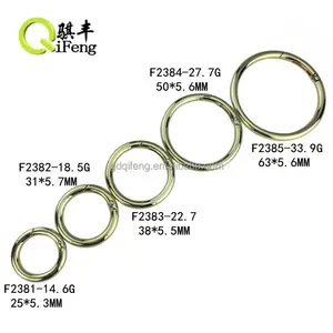 High Quality Zinc Alloy Round Open O Ring Spring Ring Key Spring Ring Buckles For Handbag