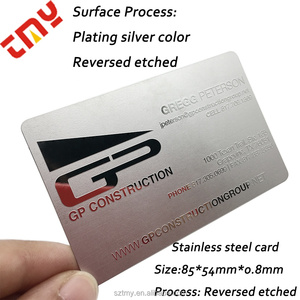 Оптовая продажа, современные Персонализированные Роскошные 0,8 мм Толстые пользовательские гравировки лазерная гравировка пустая нержавеющая сталь зеркало металлическая визитная карточка - Product Image 6
