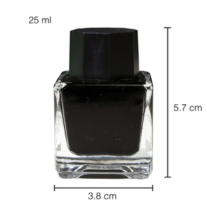 Flacone d'inchiostro in vetro vintage quadrato personalizzato da 25 ml, vuoto, con supporto per penna a immersione per calligrafia, scrittura artistica e penne stilografiche - Product Image 2