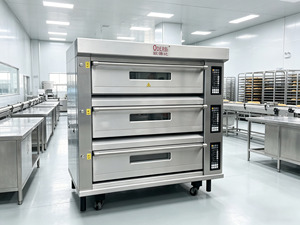 Four à sole électrique commercial neuf de haute qualité, 3 niveaux, 9 plateaux, à commande numérique, pour usage industriel, haute productivité, pour boulangeries et pâtisseries - Product Image 1